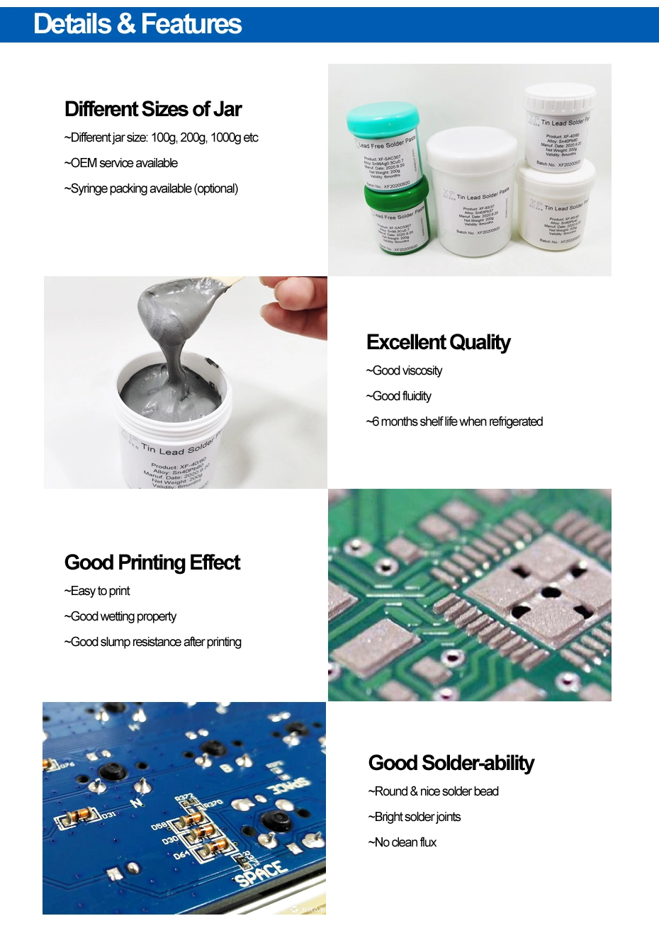 No-Clean SMD Solder Paste Sn42/Bi57.6/AG0.4